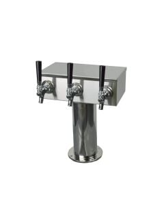 American Beverage Stainless Steel "T" 4 Faucet Beer Tower, Glycol Ready