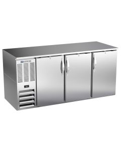 72" three Solid Door Back Bar Cooler w/ Stainless steel front Beverage Air BB72HC-1-S
