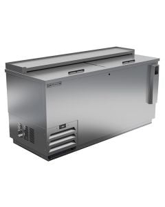 65" stainless steel deep well bottle cooler top load with two solid lids- Beverage Air DW64-S 