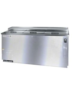 80" Stainless Steel exterior three lid deep well horizontal bottle cooler- Beverage Air DW79-S 