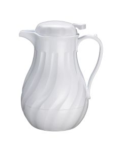 Insulated 64oz Beverage Server | Swirl Pattern, White