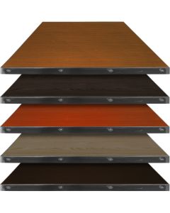 Fortress Steel Edge Tabletop | Square, 24" x 24" | E-Wood Finish