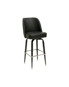Oak Street Black Swivel Bucket Commercial Barstool | Thick Padding & Tapered Legs