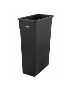 Winco PTC-23K 23 Gallon Slim Space Saver Trash Can - Black       