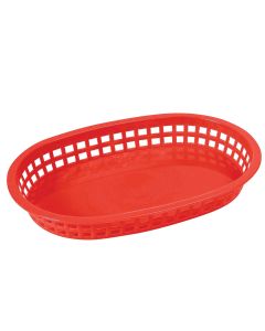 Oval Platter Serving Basket, 10-3/4" x 7-1/4" x 1-1/2" | Red | 1 Dozen