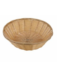 9" Round Plastic Wicker Bread Basket (1 Dozen)