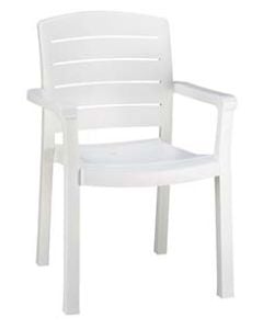 Grosfillex Acadia Classic Stacking Armchair, White
