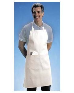 White Full-length Bib Apron for Restaurant Cooks