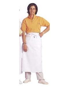 Bistro Apron With 2 Middle Pockets, White 