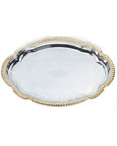 Vollrath 47265 Oval 18" x 13" Chrome Serving Platter Tray