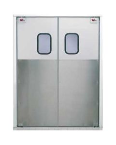 36"x 84" Commercial Double Swinging Kitchen Door (2) 18" x 84" door panels w/ Heavy Duty Wood Core Curtron 30-AL-DBL-36X84