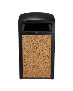Alpine 40-Gallon All-Weather Trash Container | Brown Stone Exterior