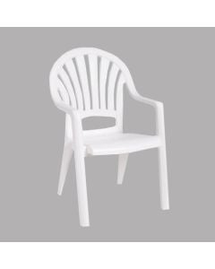 Grosfillex Pacific Fanback Stacking Armchair, White