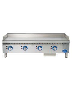 Globe GG48TG 48" 4-Burner Gas Griddle w/ Thermostatic Control | Natural Gas