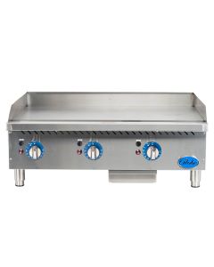 Globe GG36TG 36" 3-Burner Gas Griddle w/ Thermostatic Control | Natural Gas
