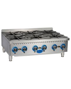Globe GHP36G 36" 6-Burner Gas Hot Plate | Natural Gas