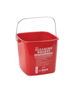 Winco PPL-6R 6 Quart Sanitizing Pail, Red