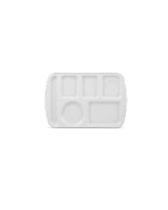 10" x 15" Compartment Trays for School Cafeteria | Pure White (1 Dozen)
