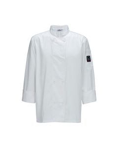 Tapered Fit Chef Coat, Long Sleeve, Small, White