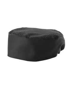 Ventilated Pillbox Chef Hat, Black | Regular