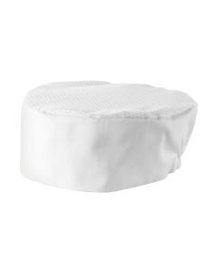 Ventilated Pillbox Chef Hat, White | Regular