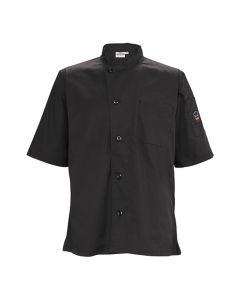 Tapered Fit Ventilated Chef Shirt, Small, Black