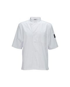 Tapered Fit Ventilated Chef Shirt, Medium, White