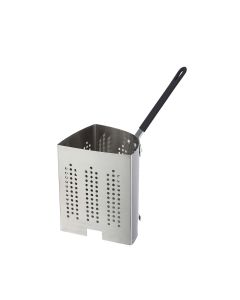 Wedge Style Pasta Cooker Basket with perforated holes. 5 quart basket designed for 20 stock pot
