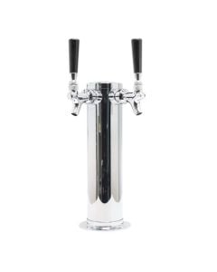 Two Tap Stainless Steel Beer Tower, No Faucets