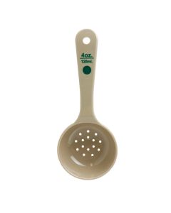 Thunder PLPSSC040PFGR 4 oz. Short Perforated Portion Spoon Green Coding