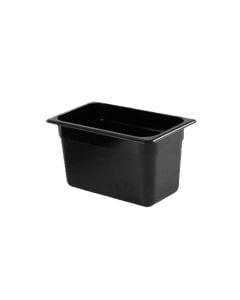 Black Polycarbonate Food Pan, 1/4 Size, 6"D