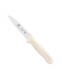 3-1/2" Paring Knife - Serrated Edge | White Handle, German Steel, Pack of 2