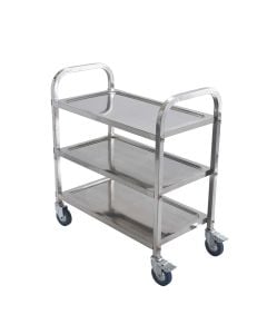 33"H Stainless Steel Heavy Duty Bus Cart for Commercial Kitchens | 3 Tier