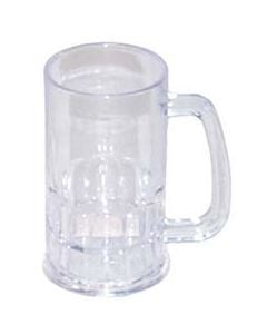 GET 12 oz Beer Mug, Clear Plastic, 1 dz