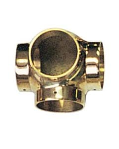 Brass Ball Side Outlet Tee Fitting for 2" Railing              