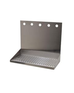American Beverage 5 Faucet Wall Mount 16" x 8" Stainless Drip Tray