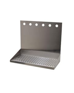 American Beverage 6 Faucet Wall Mount 16" x 8" Stainless Drip Tray