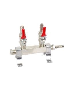 2-Way CO2 Beer Gas Distributor Manifold for 2 Kegs