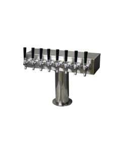 American Beverage 8 Faucet 4" Column "T" Tower | Glycol Ready, Stainless Steel Parts