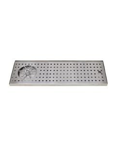 American Beverage 16" x 8" Countertop SS Drip Tray with Rinser, Stainless Steel