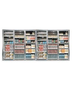 6 Glass Door Set for Convenience Store Display Coolers (24" x 72" each)