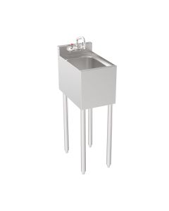 Krowne 18-1C Silver Series One Compartment Sink 12" W x 18.5" D with Faucet