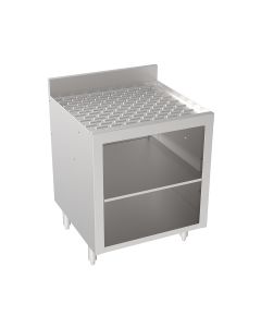 Krowne 18-GSB3 Silver Series Glass Rack Storage Cabinet 24"W x 22.5"D with 2 Levels of Storage