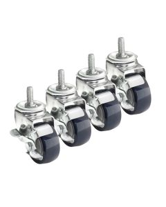 Krowne 28-164S Metric Thread Stem Casters 3" Polyurethane Wheels