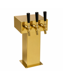 Perlick 3 Tap Brass Beer "T" Tower
