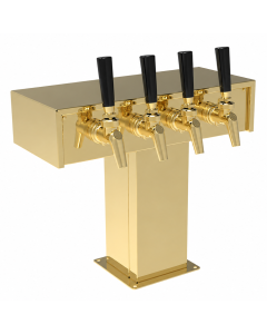 Perlick 4 Faucet Air Cooled Brass T Beer Tower