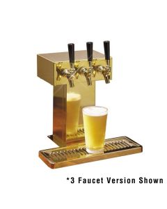 Perlick 4 Faucet Air Cooled Brass T Beer Tower