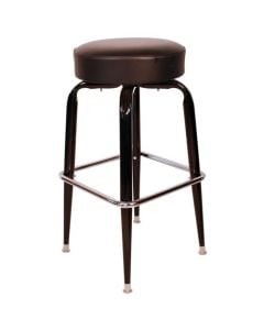Quick Ship Round Swivel Commercial Bar Stool - Black   