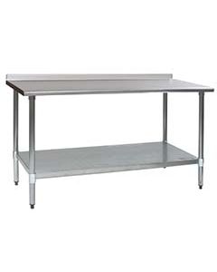 Deluxe Stainless Steel Work Table with 1-1/2" Backsplash & SS Undershelf | 24" x 48" | Eagle Group UT2448SEB