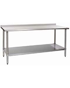Deluxe Stainless Steel Work Table with 1-1/2" Backsplash & SS Undershelf | 30" x 96" | Eagle Group UT3096SEB